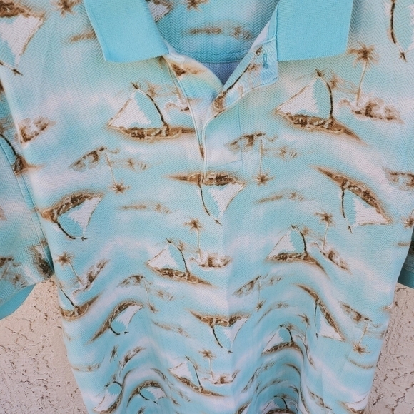 Daniel Cremieux‎ Collection Embroidered Island Design Sz L Polo - Picture 2 of 12